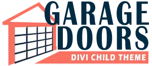 Bold logo featuring a stylized garage door with "The Garage Door Pros US" text in blue and gray colors.