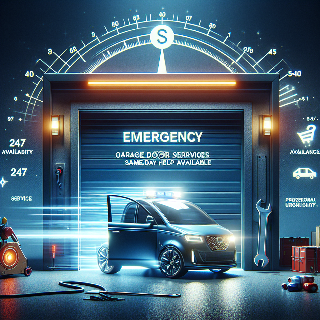 Technician repairing garage door with tools, showcasing emergency same-day garage door services and professional repair ex...