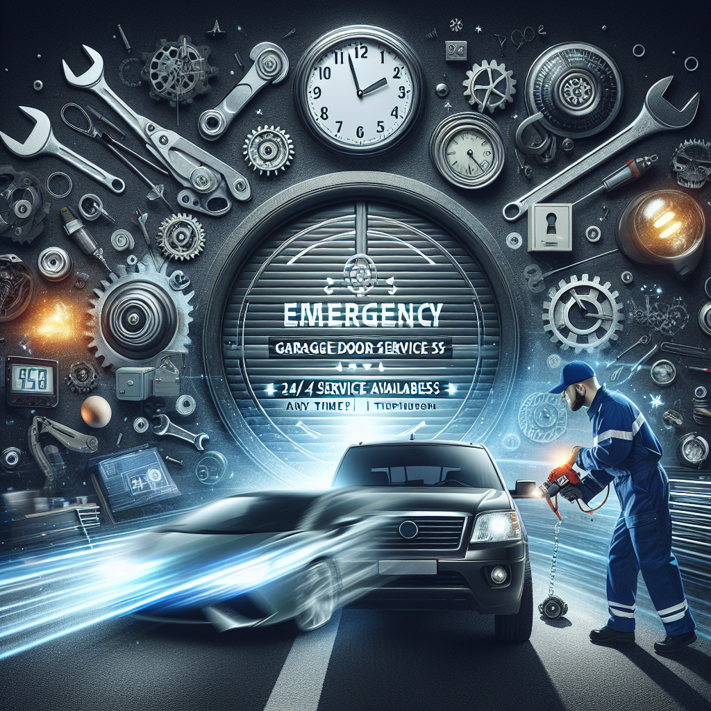 Technician repairing emergency garage door with professional tools for fast, reliable garage door services and repairs