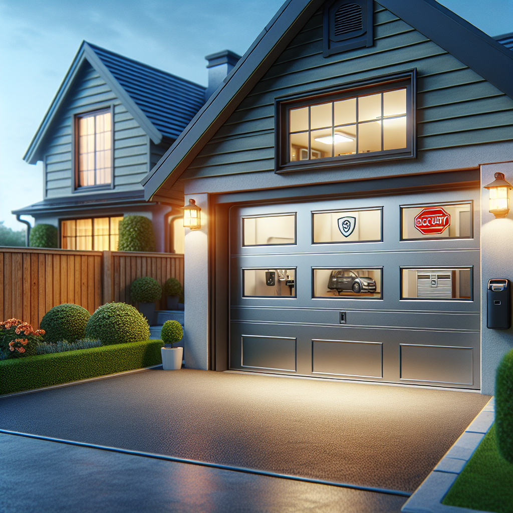 Technician installing modern garage door opener, showcasing expert garage door services for enhanced home security and saf...