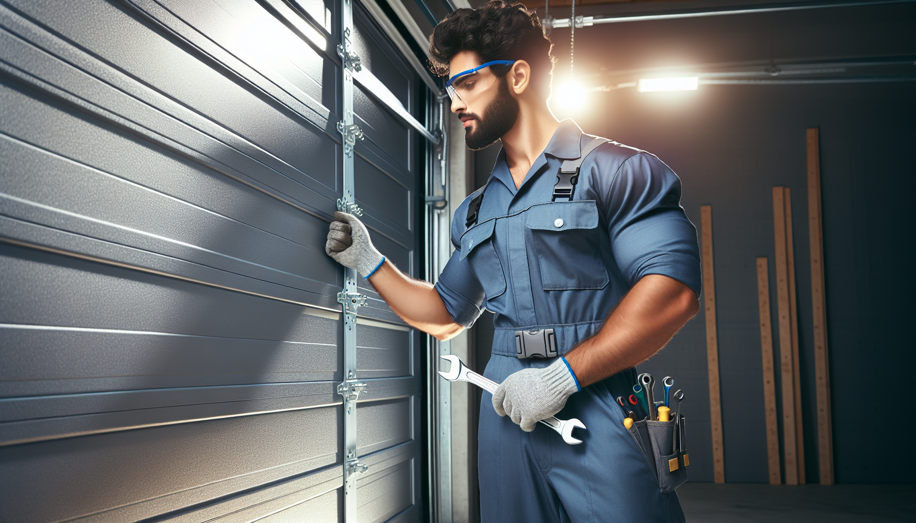 Garage Door Repair professional fixing a garage door in a residential driveway for reliable home security and functionality