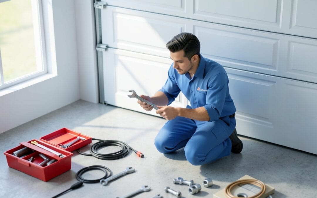 What are the signs of a broken or damaged garage door spring?